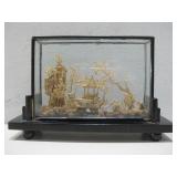 Vtg Chinese Cork Diorama 5' Tall