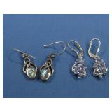 Two Pairs Sterling Silver Earrings Hallmarked