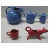 Hall Ceramic Pitcher Teapot & Creamers