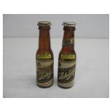 Vtg Schlitz Beer Bottle Glass S&P Shakers 4'