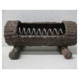Vtg Log Cast Iron Ashtray 3.25'