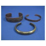Solid Brass Bracelet W/Two Copper Bracelets See