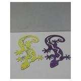 Two Metal Cut Wall Art Geckos 17' x 8.5'