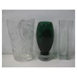 Three Glass/Crystal Vases Kosta Boda,M.Kasa See