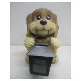 Resin Garden Statue Dog W/Lantern 9.5' Tall