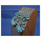 S.S. SW Turquoise Earrings 38.97Grams TW