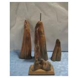 Four Pieces Of Cypress Wood Largest 19'