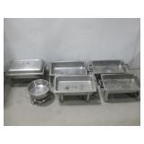 Six Stainless Steel Chafing Dishes