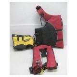 Three Life Vests, Two For Dogs Adult/XL