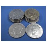 Twelve Eisenhower Dollars One Is Bicentennial