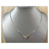 V Shape Cz Goldplated Necklace