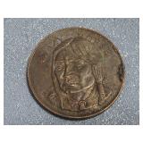 Vtg 1971 Husky Oil Crazy Horse Coin/Medal