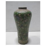 Vtg Handpainted Ceramic Vase 12'