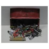 Red Toolbox W/ Assorted Tools & Parts