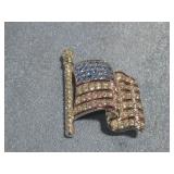 Rhinestone Flag Pin