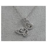 Sterling Silver Diamond Butterfly Necklace