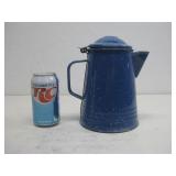 Vtg Speckled Enamelware Coffee Pot 7.5' See