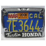 Vtg California Motorcycle License Plate See