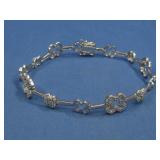 S.S. Hallmarked Clover Bracelet