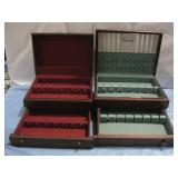 Two Vtg Wood Silverware Chests