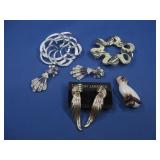 Lot Of Vtg Earrings W/Three Brooches