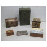 Assorted Wooden & Metal Boxes Various Sizes See