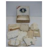 Old White Owl Cigar Box W/Ephemera