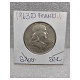 1963-D Franklin Half Dollar 90% Silver