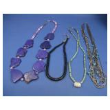 Four SW Stone Beaded Necklaces