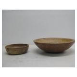 Two Wood Carved Bowls See Info