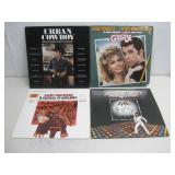 4 Vtg 1970s Vinyl LPs Grease,Urban Cowboy & More