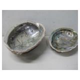 Two Abalone Shells Largest 4.25' Tall