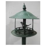 Cast Iron Standing Bird House Feeder 3'