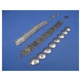 Three Vtg Coin Bracelets