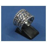 Sterling Silver Vtg Wide Ring Hallmarked