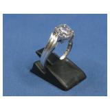 Sterling Silver Solitaire CZ Ring Hallmarked