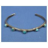 Sterling Silver Old Pawn Turq Small Cuff