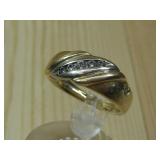 14KT Yellow & White Gold Diamond Ring Hallmark See