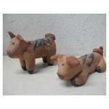 Two Native American Style Pigs 3' See Info