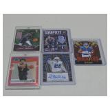 Five Sports Cards NBA, NFL Signed & Collegiate See