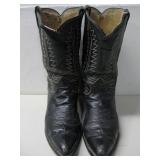 Vtg Black Tony Lama Cowboy Boots Size 12D See