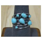 Sterling Silver Turquoise Ring Hallmarked
