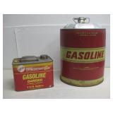Vtg 5 Gallon & 1 Gallon Gas Cans
