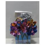 Fifteen Plus Flower Pin Wheels, Two NIP Garden See