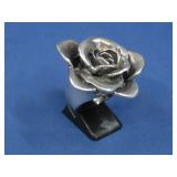 Sterling Silver Vtg Big Rose Ring 27.3g