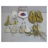 Beaded Moccasins & Leather Pouches