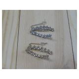 Two Clear Rhinestone Crawler Earrings