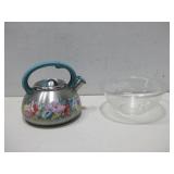 Vtg Floral Pattern Pyrex Bowl 10' See Info