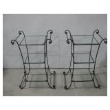 Two Metal Glass Top End Tables 20' x 32' x 16'