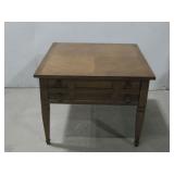 Vtg Wooden End Table W/Drawer See Info